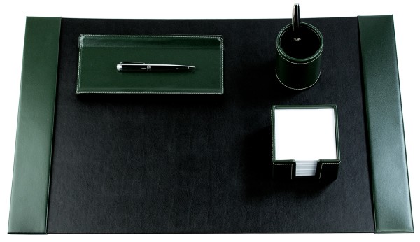 Schreibtisch Set VICENZA - 4-teilig - in CAMBRIDGE Leder grün | SONDEREDITION