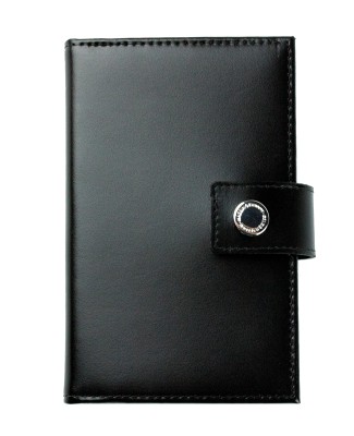 Pocket Notizbuch "NOTES" (auswechselbar) mit Druckknopf, CAMBRIDGE Top Grain Leder schwarz