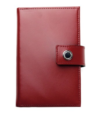 Pocket Notizbuch "GOLF NOTES" (auswechselbar) mit Druckknopf, CAMBRIDGE Top Grain Leder rot