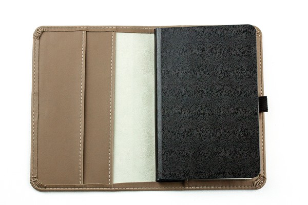 Pocket Notizbuch Lederimitat ECO APPLE LEATHER braun