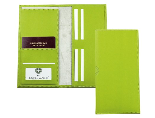Reisebrieftasche mit RFID Schutz in Lederimitat ECO APPLE LEATHER grün
