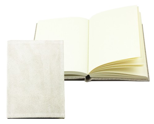 Notizbuch DIN A6 (gebunden) Nubuk | Canvas Kombination beige/cuoiobraun