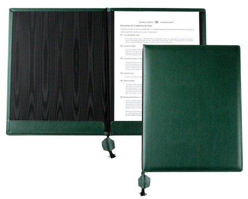 Dokumenten / Urkundemappe DIN A4 mit Kordel NOVAPELL Lederimitat dunkelgrün