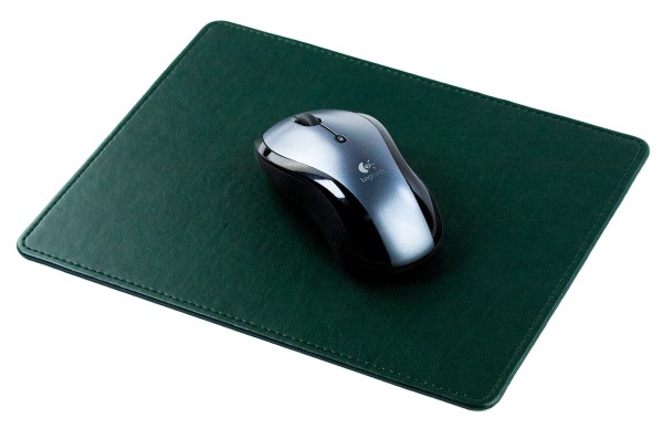 Mousepad aus veganem Lederimitat grün  - made in Germany