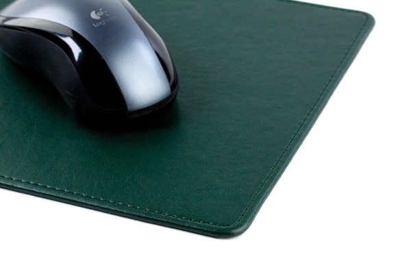 Mousepad aus veganem Lederimitat grün  - made in Germany