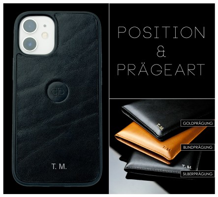 iPhone Case Silikon Schutzhülle in PREMIUM LEDER VINTAGE schwarz