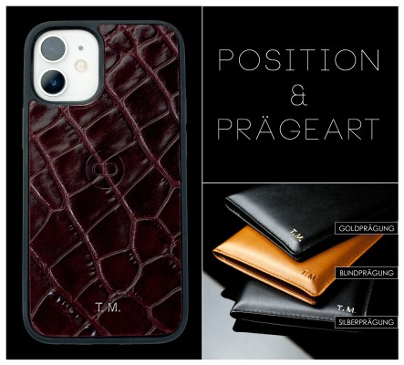 iPhone Case Silikon Schutzhülle in PREMIUM LEDER CROCO rot