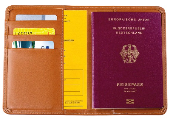 Reisepass / Impfausweis Etui PREMIUM LEDER BOXCALF cuoiobraun (glatt) - RFID Protected