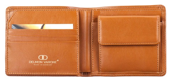 Herrenbörse mit Münz-u. Scheinfach PREMIUM LEDER VINTAGE cuoiobraun - RFID Protected