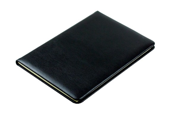 Adressbuch DIN A5 mit Goldschnitt (gebunden) PREMIUM LEDER BOXCALF schwarz (glatt)