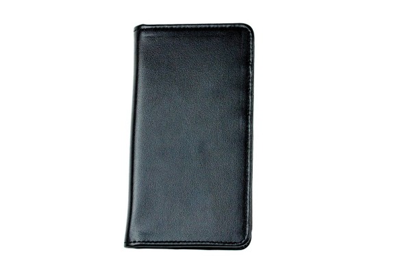 iPhone Case aus Leder mit integrierter schwarzer Kunststoffschale PREMIUM LEDER BOXCALF schwarz (glatt)