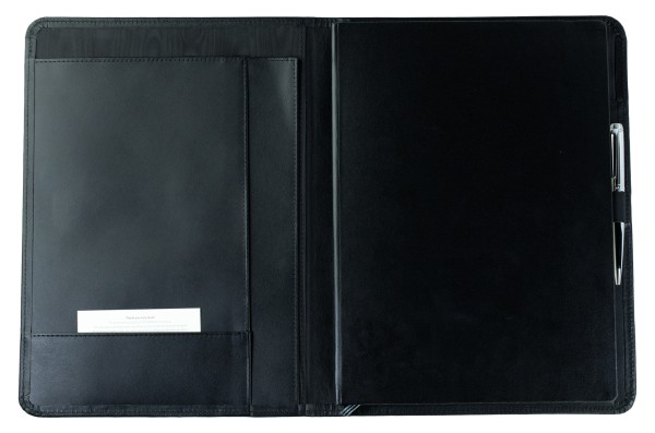 Notizbuch DIN A4+ (auswechselbar) PREMIUM LEDER BOXCALF schwarz (glatt)