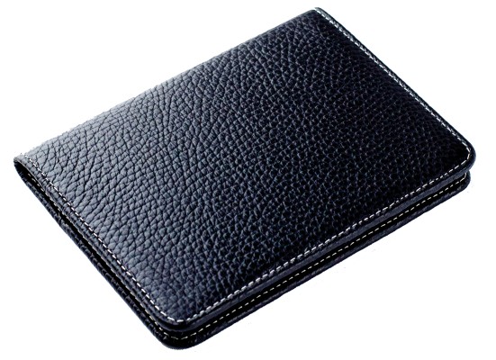 Reisepass / Impfausweis Etui PREMIUM LEDER SOFTGRAIN schwarz (genarbt) - RFID Protected