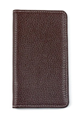 iPhone Case aus Leder mit integrierter Kunststoffschale PREMIUM LEDER SOFT GRAIN dunkelbraun (genarbt)