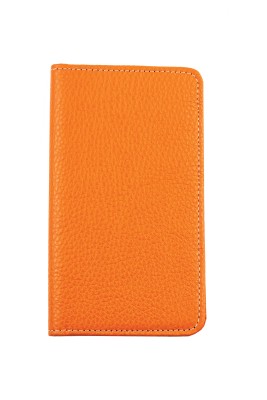 iPhone Case aus Leder mit integrierter Kunststoffschale PREMIUM LEDER SOFT GRAIN orange (genarbt)