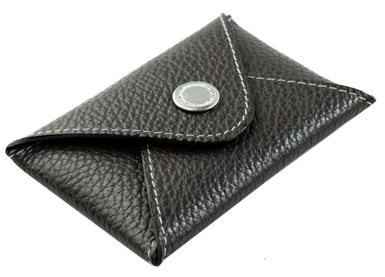 Night Out Wallet / Mini Börse / Kartenetui PREMIUM LEDER SOFTGRAIN dunkelbraun (genarbt)