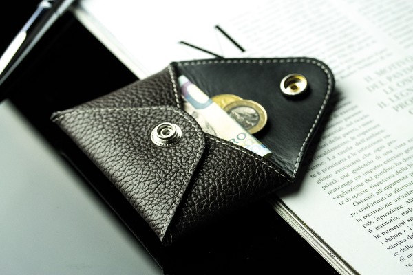 Night Out Wallet / Mini Börse / Kartenetui PREMIUM LEDER SOFTGRAIN dunkelbraun (genarbt)