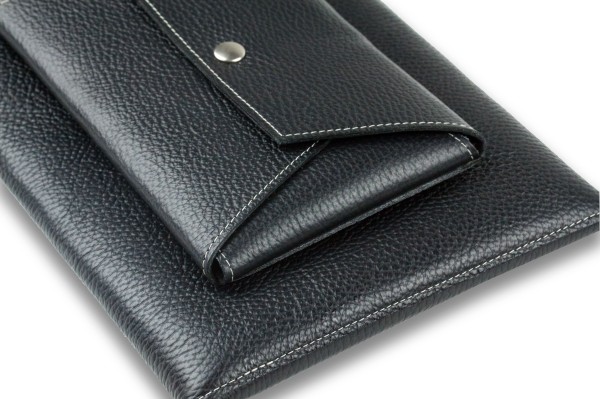 iPad Tasche PREMIUM LEDER SOFT GRAIN schwarz