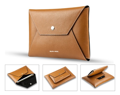 iPad Tasche PREMIUM LEDER SOFT GRAIN braun