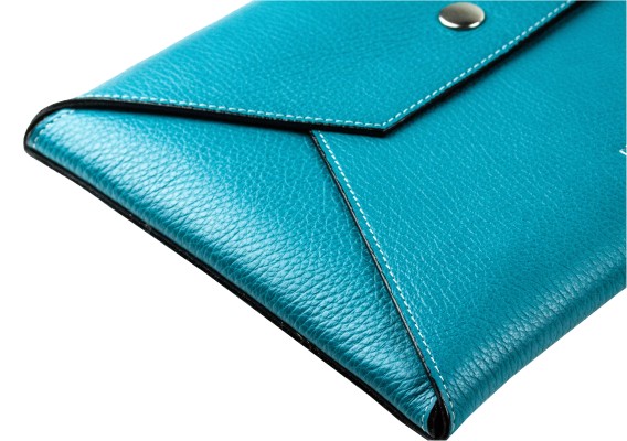 iPad Tasche PREMIUM LEDER SOFT GRAIN türkis