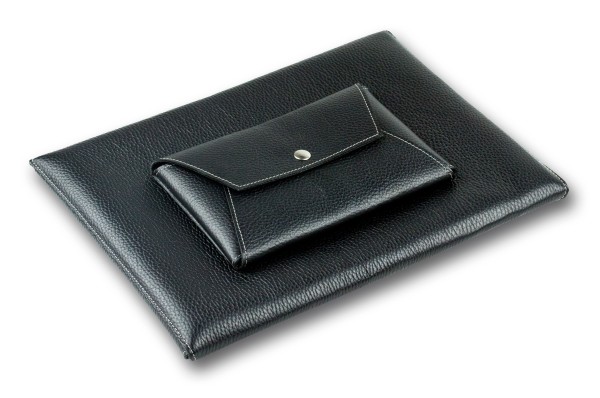 Macbook Tasche PREMIUM LEDER SOFT GRAIN schwarz