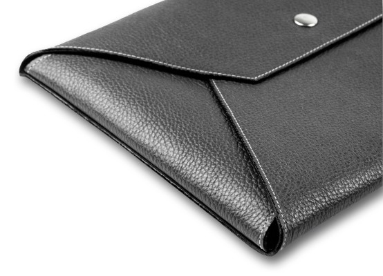 Macbook Tasche PREMIUM LEDER SOFT GRAIN schwarz