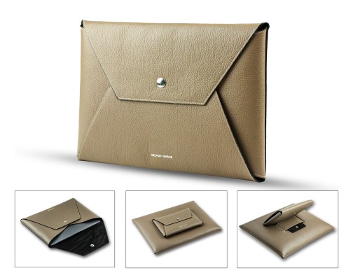 Macbook Tasche PREMIUM LEDER SOFT GRAIN taupe