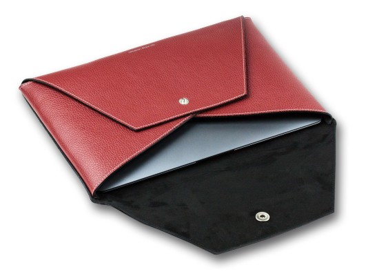 Macbook Tasche PREMIUM LEDER SOFT GRAIN rot