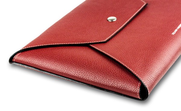 Macbook Tasche PREMIUM LEDER SOFT GRAIN rot