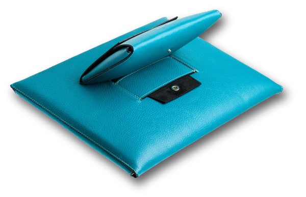 Macbook Tasche PREMIUM LEDER SOFT GRAIN türkis