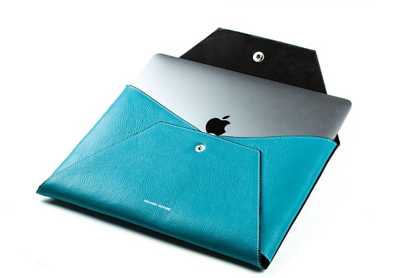 Macbook Tasche PREMIUM LEDER SOFT GRAIN türkis