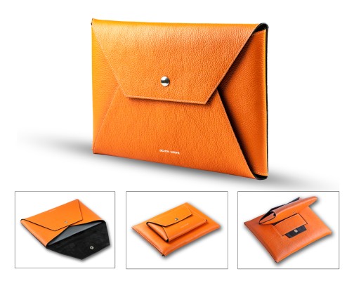 Macbook Tasche PREMIUM LEDER SOFT GRAIN orange