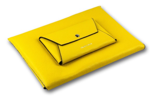 Macbook Tasche PREMIUM LEDER SOFT GRAIN gelb