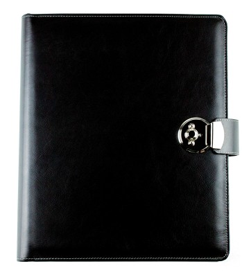 Dokumenten Ringbuch DIN A4 mit Schloss PREMIUM LEDER VINTAGE schwarz