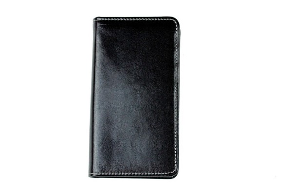 iPhone Case aus Leder mit integrierter schwarzer Kunststoffschale PREMIUM LEDER VINTAGE Anilin schwarz