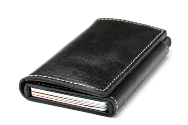 Slim Wallet Cardprotector mit RFID Schutz in PREMIUM LEDER VINTAGE schwarz