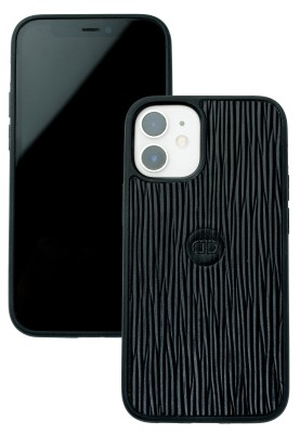 iPhone Case Silikon Schutzhülle in PREMIUM LEDER MANHATTAN Paglia schwarz