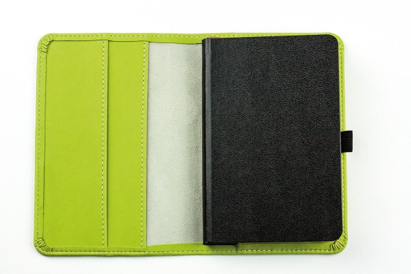 Pocket Notizbuch Lederimitat ECO APPLE LEATHER grün