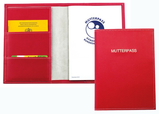 Mutterpass Etui ECO APPLE LEATHER Lederimitat rot