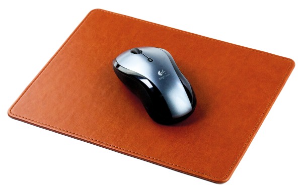 Mousepad aus veganem Lederimitat braun  - made in Germany