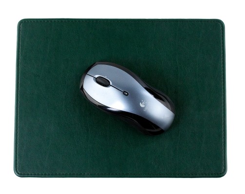 Mousepad aus veganem Lederimitat grün  - made in Germany