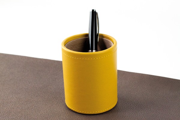 Schreibtisch Set "YELLOW" 6-teilig PREMIUM LEDER BOXCALF gelb | SONDEREDITION